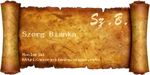 Szorg Bianka névjegykártya